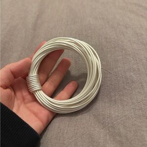 White Coiled Wire bangle